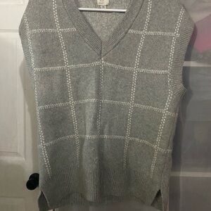 a new day Gray Checkered V-Neck Sweater Vest